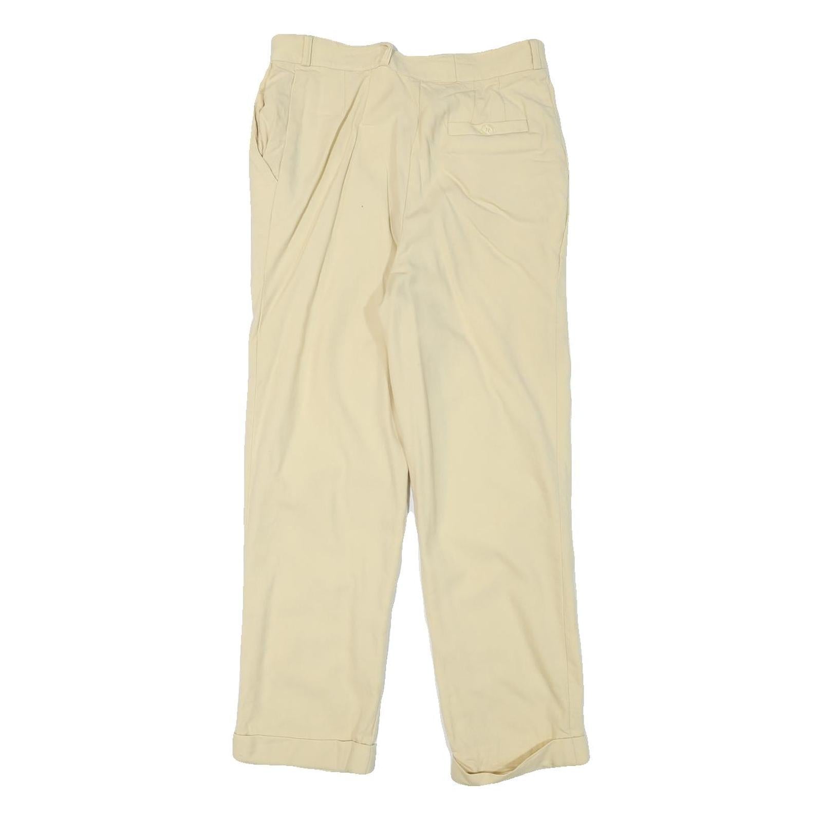 TALBOTS Womens Wool Cream Regular Fit Straight Leg Trousers W29 L26 Casual