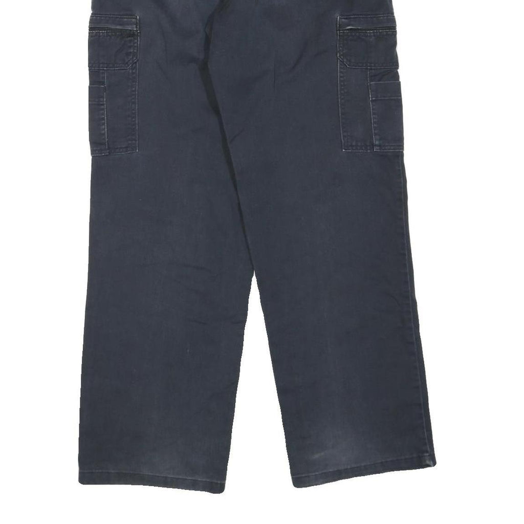DICKIES Womens Cotton Blend Navy Blue Regular Cargo Trousers W34 L32 Workwear