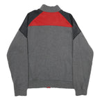 NIKE Mens Red & Grey Colourblock Zip Jacket L Cotton Blend Sports Casual