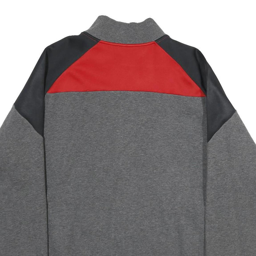 NIKE Mens Red & Grey Colourblock Zip Jacket L Cotton Blend Sports Casual