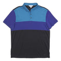 CALVIN KLEIN Mens Blue & Purple & Black Colourblock Short Sleeve Polo Shirt XL