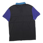 CALVIN KLEIN Mens Blue & Purple & Black Colourblock Short Sleeve Polo Shirt XL
