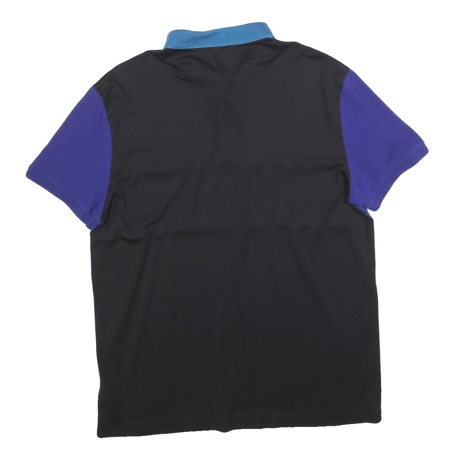 CALVIN KLEIN Mens Blue & Purple & Black Colourblock Short Sleeve Polo Shirt XL