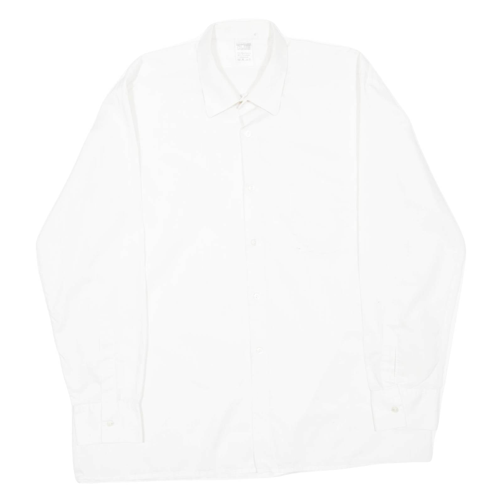 CANDAHAR CLUB Mens Plain Shirt White Long Sleeve L