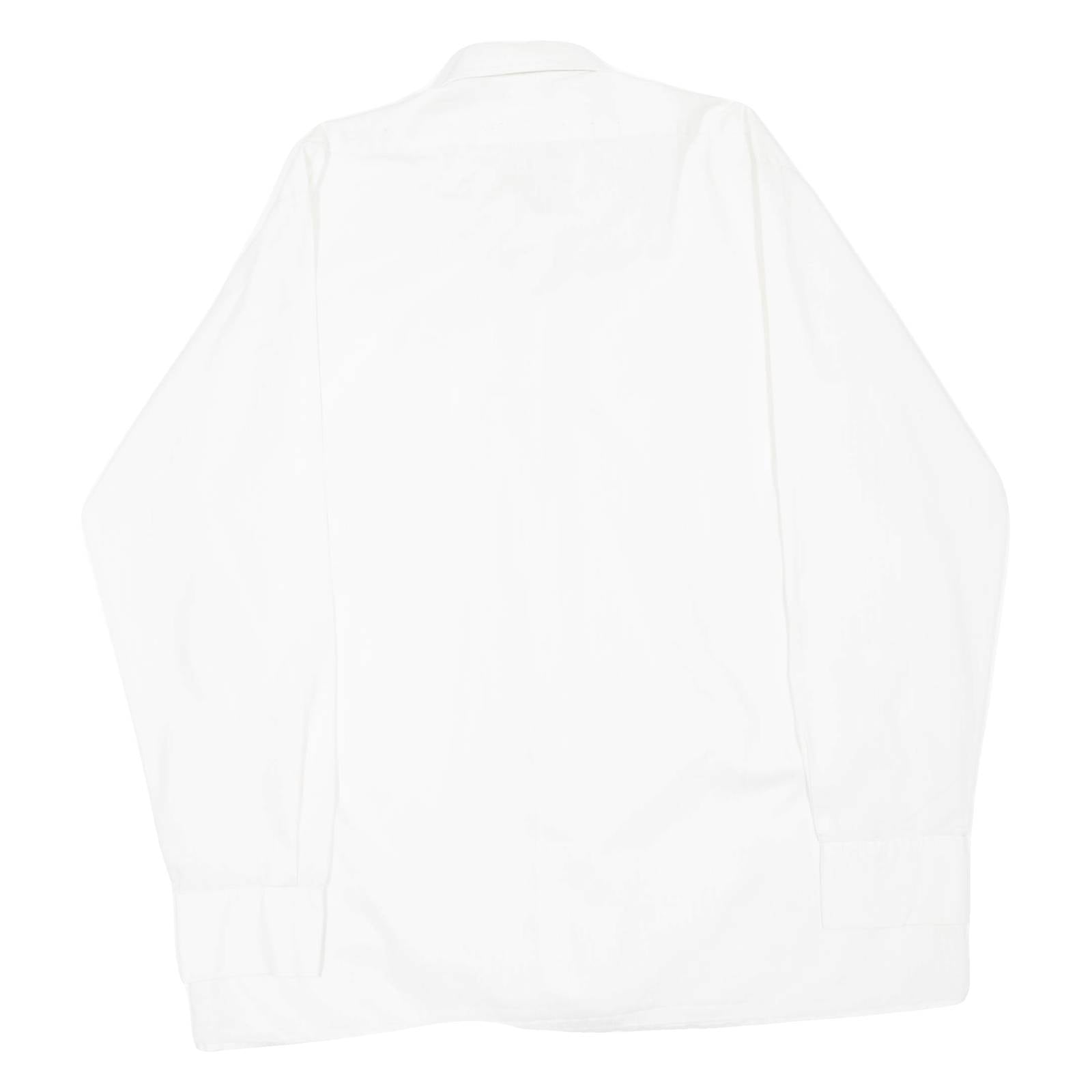 CANDAHAR CLUB Mens Plain Shirt White Long Sleeve L