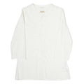 NAPAJIRI Womens White Cotton Blend Printed Top Long Sleeve Button Neck L