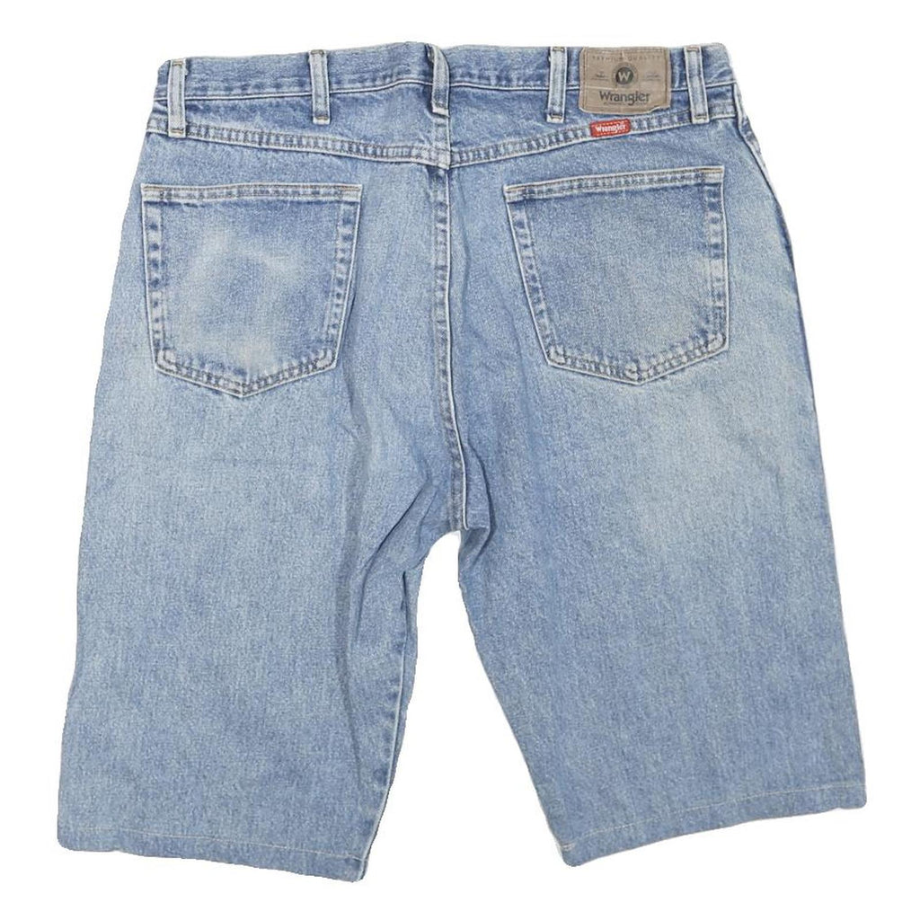 WRANGLER Mens Denim Blue Shorts L W38 Classic Fit Cotton Blend Casual Pocketed