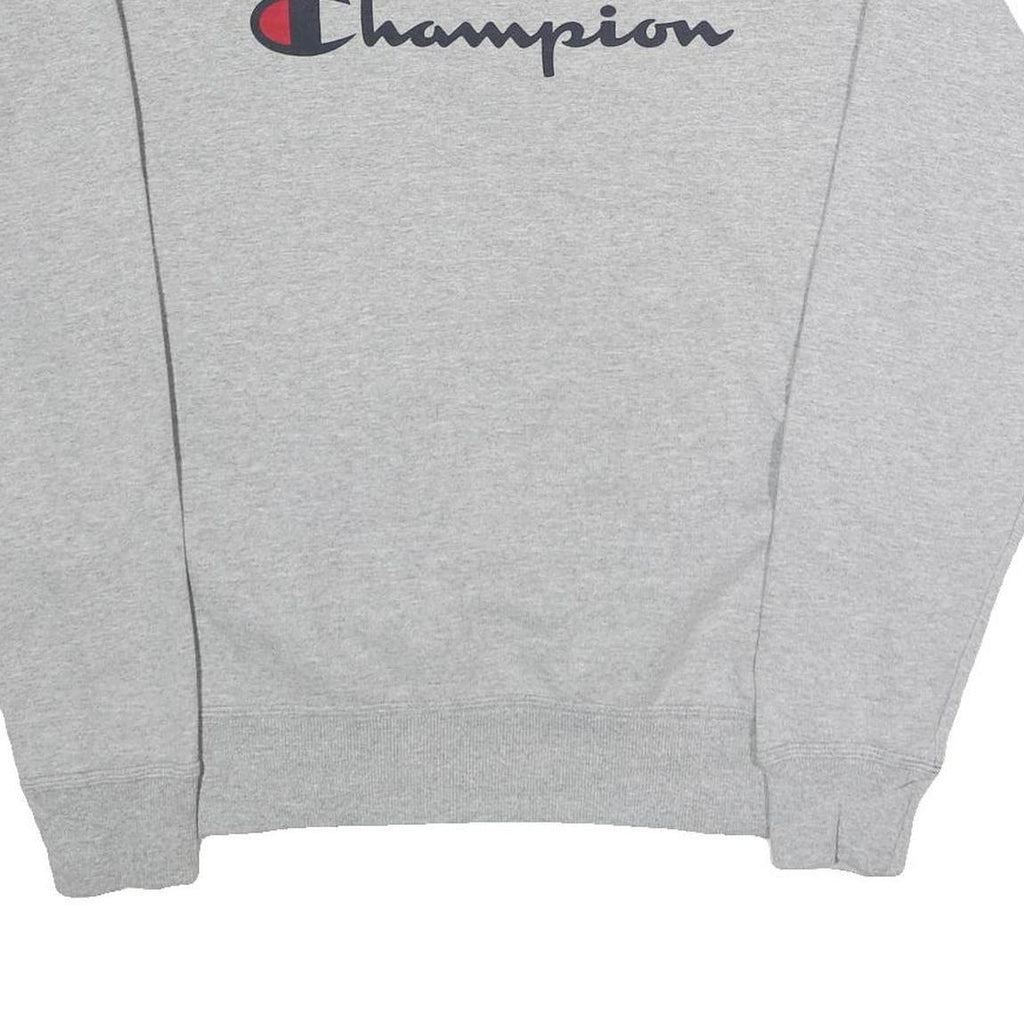 CHAMPION Mens Grey Crew Neck M Sweatshirt Cotton Blend Logo Pullover