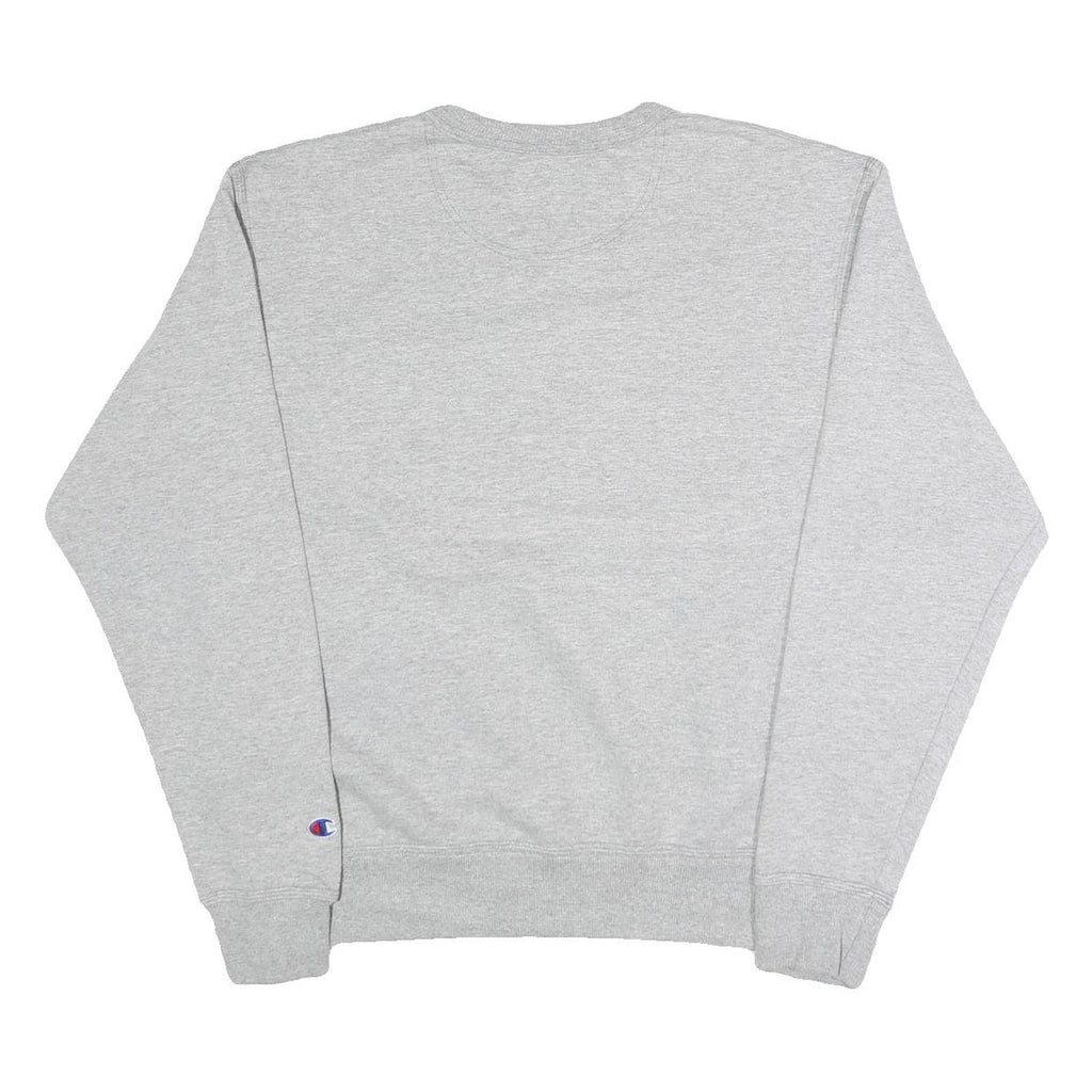 CHAMPION Mens Grey Crew Neck M Sweatshirt Cotton Blend Logo Pullover