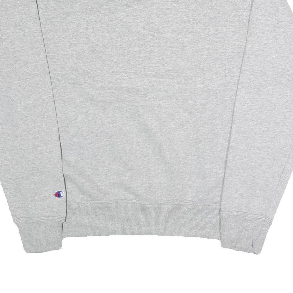 CHAMPION Mens Grey Crew Neck M Sweatshirt Cotton Blend Logo Pullover
