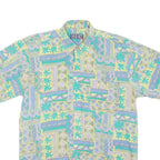 DAVID WICK Mens Shirt Green Crazy Pattern S