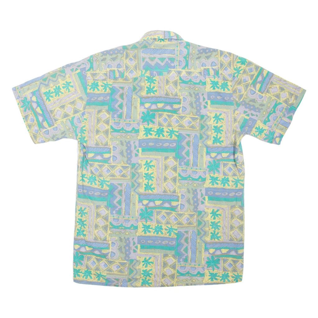 DAVID WICK Mens Shirt Green Crazy Pattern S