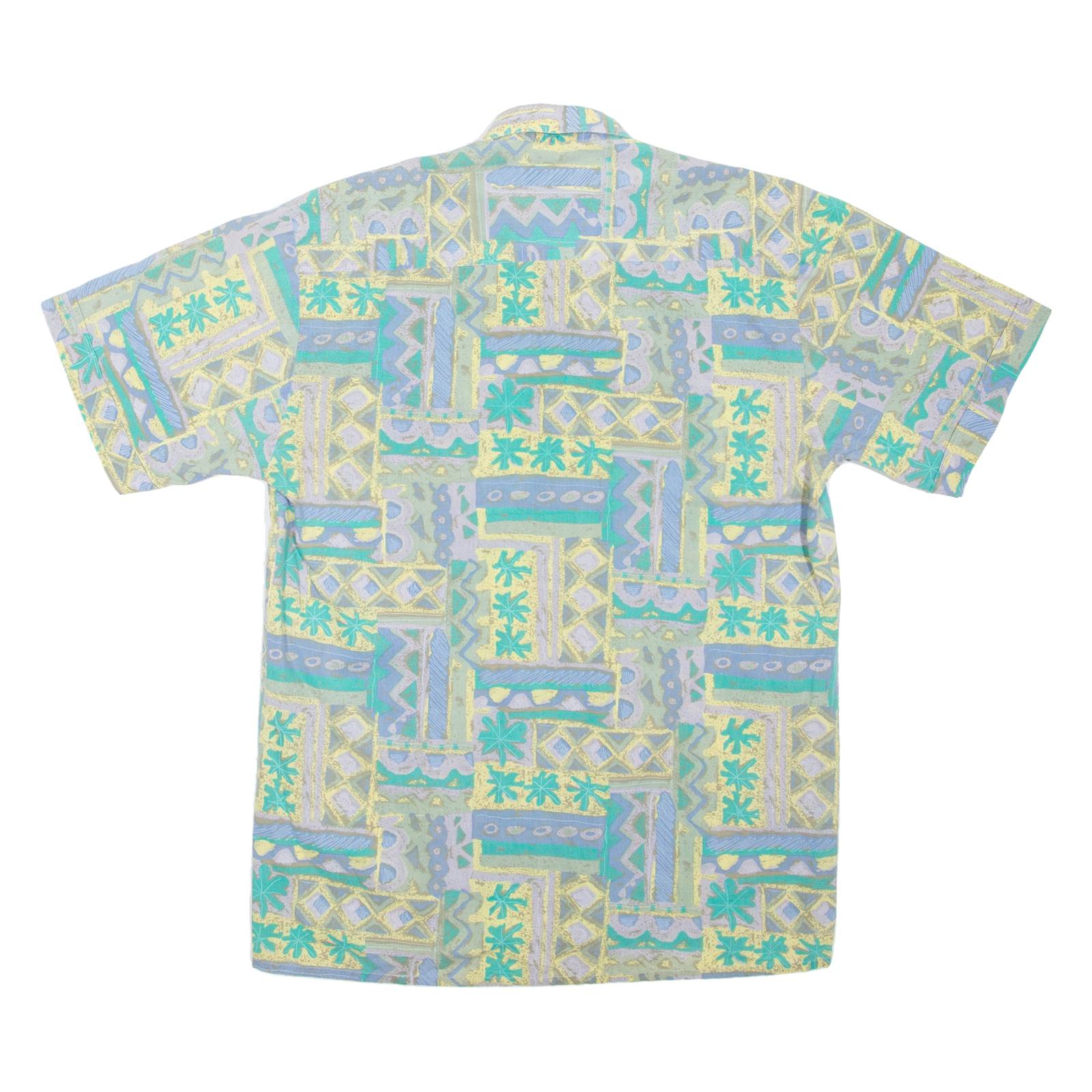 DAVID WICK Mens Shirt Green Crazy Pattern S