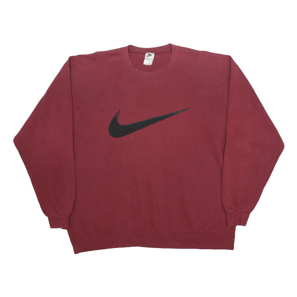 NIKE Mens Maroon Sweatshirt XL Classic Crew Neck Pullover Cotton Blend