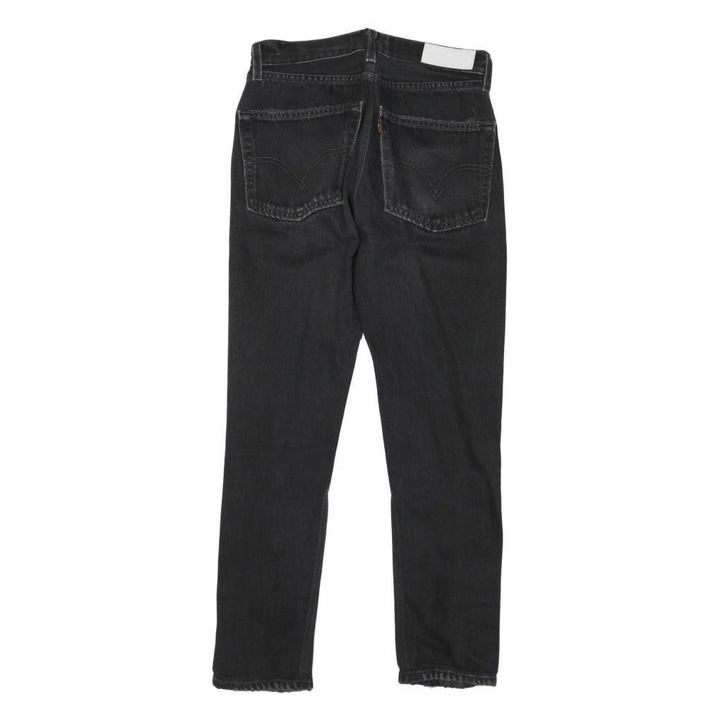 LEVI'S Womens Black Slim Skinny Denim Raw W26 L26 Distressed Cotton Blend Jeans