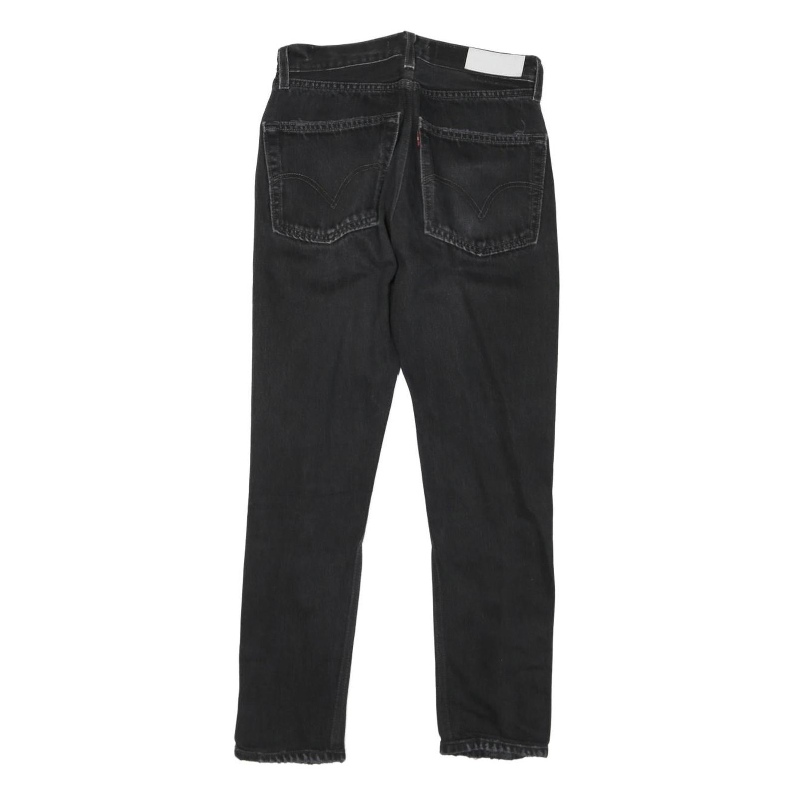 LEVI'S Womens Black Slim Skinny Denim Raw W26 L26 Distressed Cotton Blend Jeans