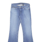 DKNY Womens Jeans Blue Regular Flared Denim Light W28 L31 Stylish Zip Closure