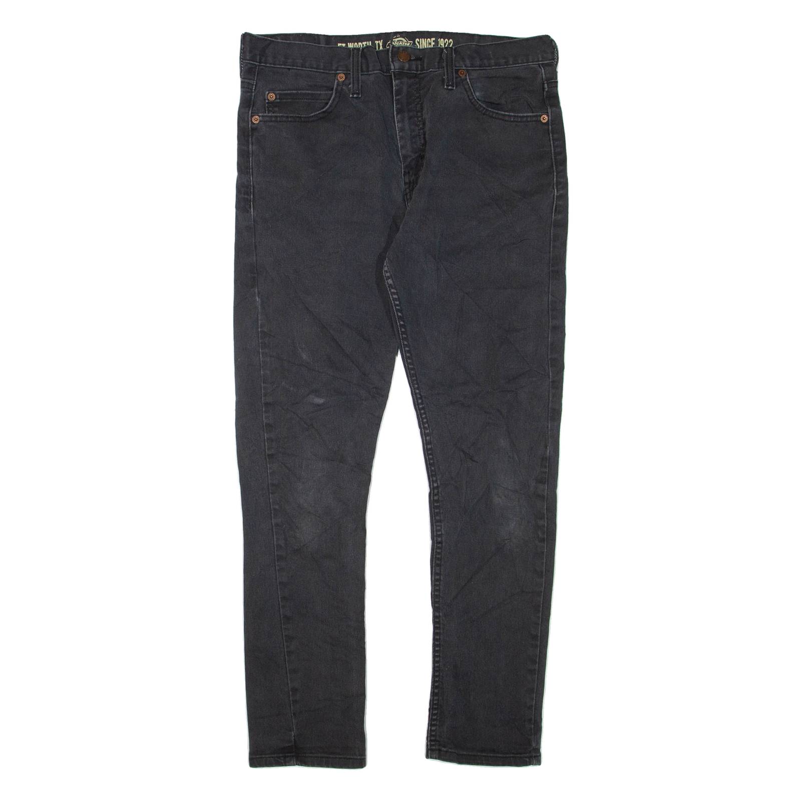 DICKIES Mens Jeans Grey Regular Skinny W32 L28