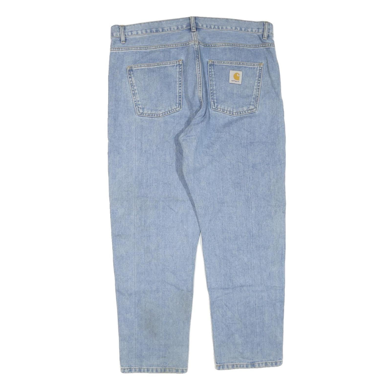 CARHARTT Mens Light Blue Regular Fit Straight Denim Jeans W40 L30 Classic Cotton
