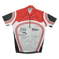 SHIMANO Mens Red & White Cycling Jersey S Short Sleeve Zip Neck Sports T-Shirt