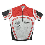 SHIMANO Mens Red & White Cycling Jersey S Short Sleeve Zip Neck Sports T-Shirt