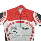 SHIMANO Mens Red & White Cycling Jersey S Short Sleeve Zip Neck Sports T-Shirt
