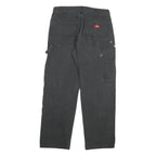 DICKIES Mens Regular Cotton Blend Paint-Stained Workwear Black Jeans W32 L30
