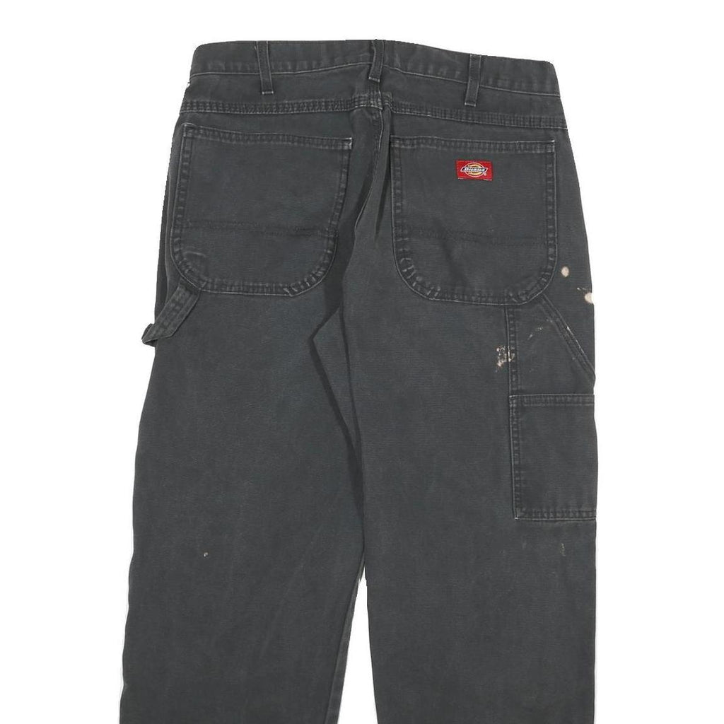 DICKIES Mens Regular Cotton Blend Paint-Stained Workwear Black Jeans W32 L30