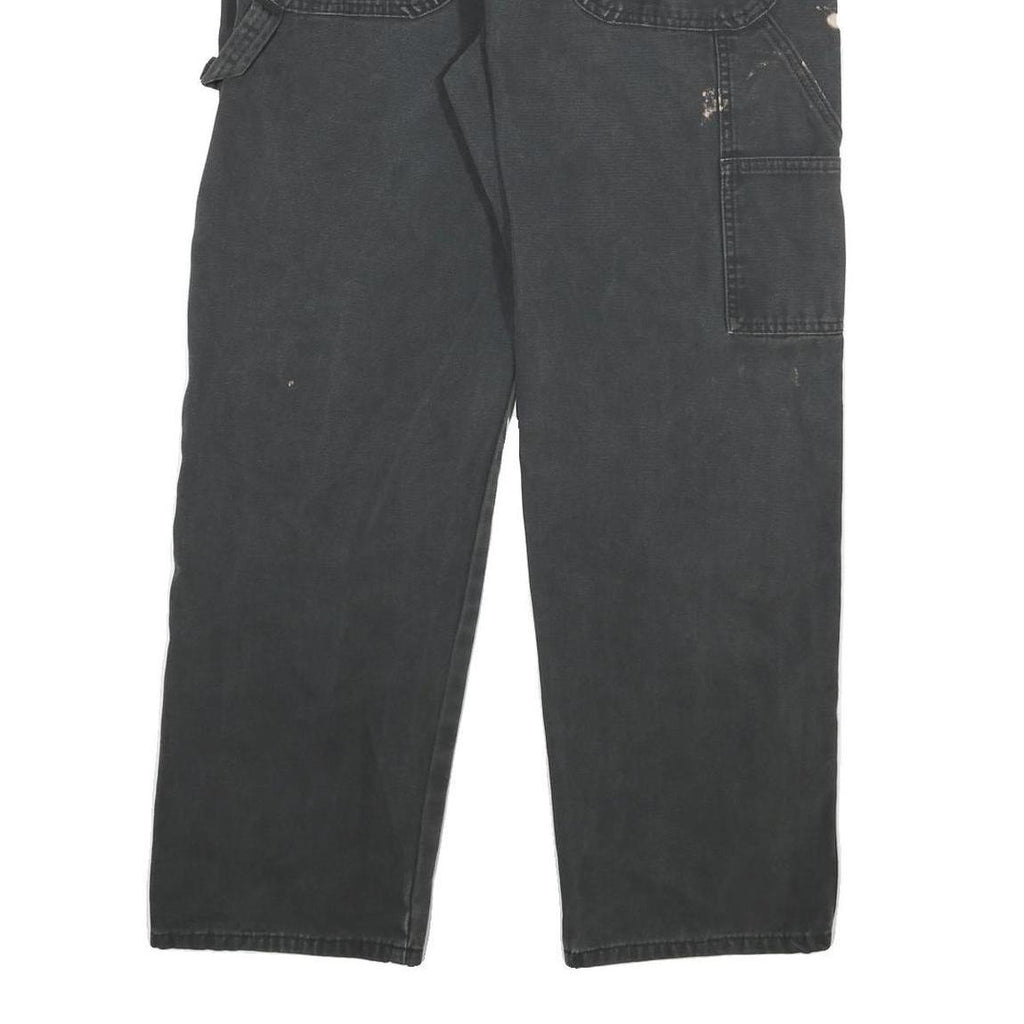 DICKIES Mens Regular Cotton Blend Paint-Stained Workwear Black Jeans W32 L30