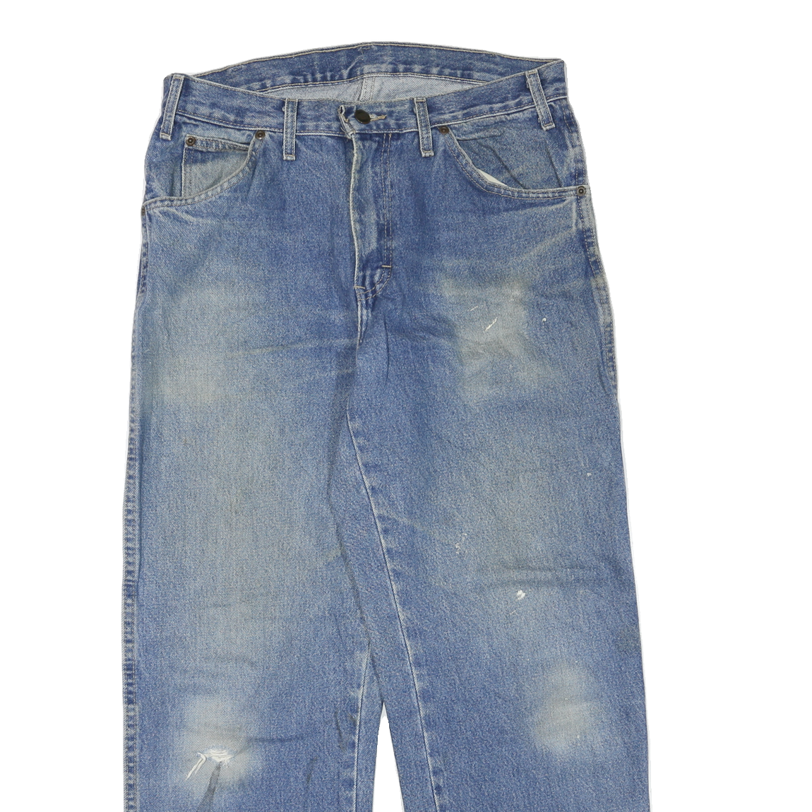 DICKIES Mens Regular Fit Blue Denim Jeans W32 L29 Cotton Blend Zip Casual