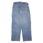 DICKIES Mens Regular Fit Blue Denim Jeans W32 L29 Cotton Blend Zip Casual