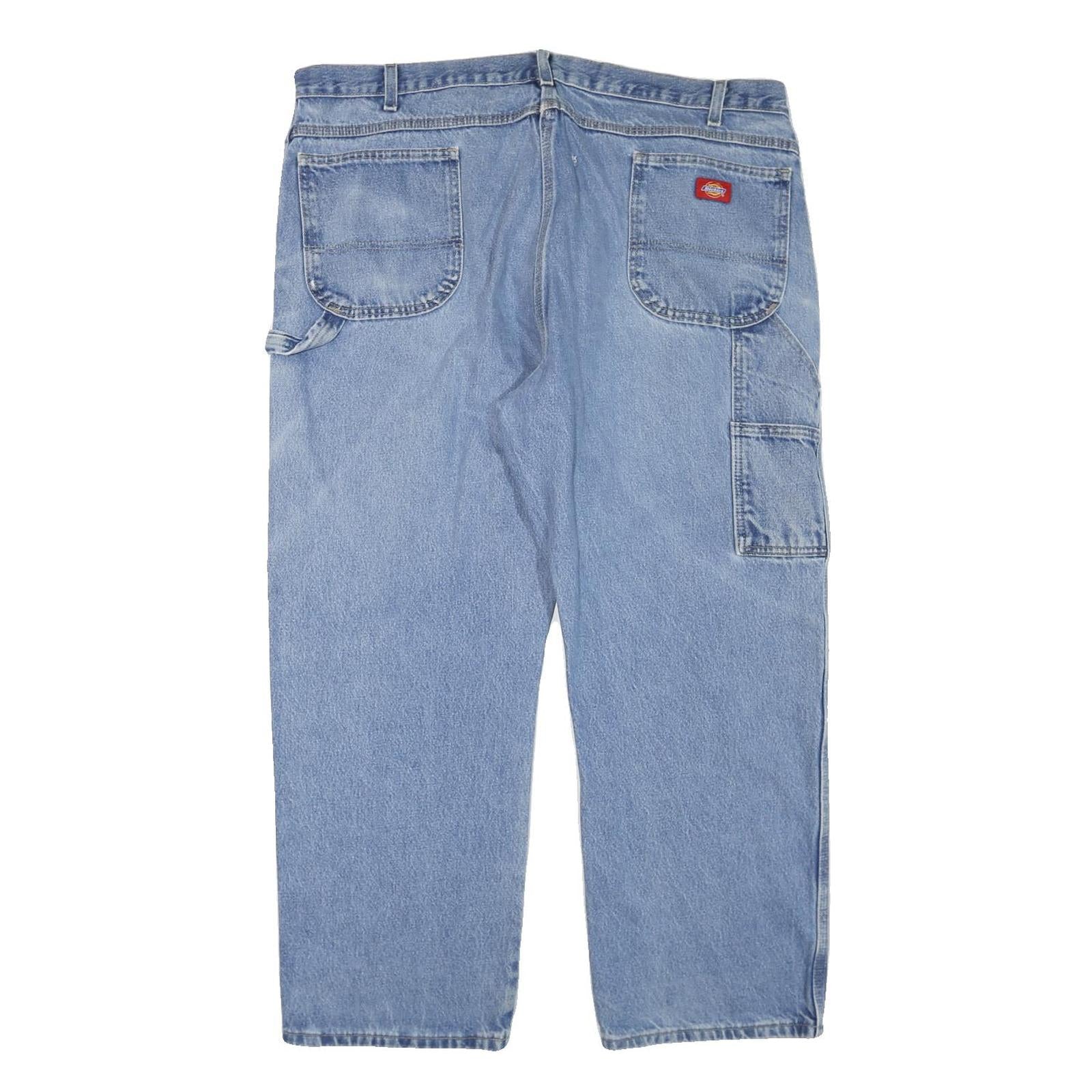 DICKIES Mens Jeans Blue Regular Loose Denim Medium W44 L29 Workwear Utility