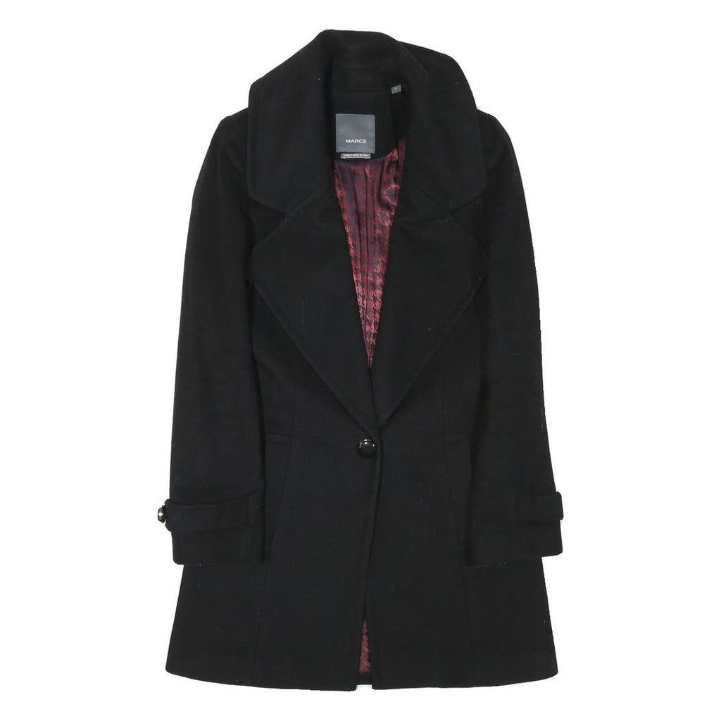 MARCS Womens Black Wool Blend Classic Jacket XS Button Closure Tailored Warm