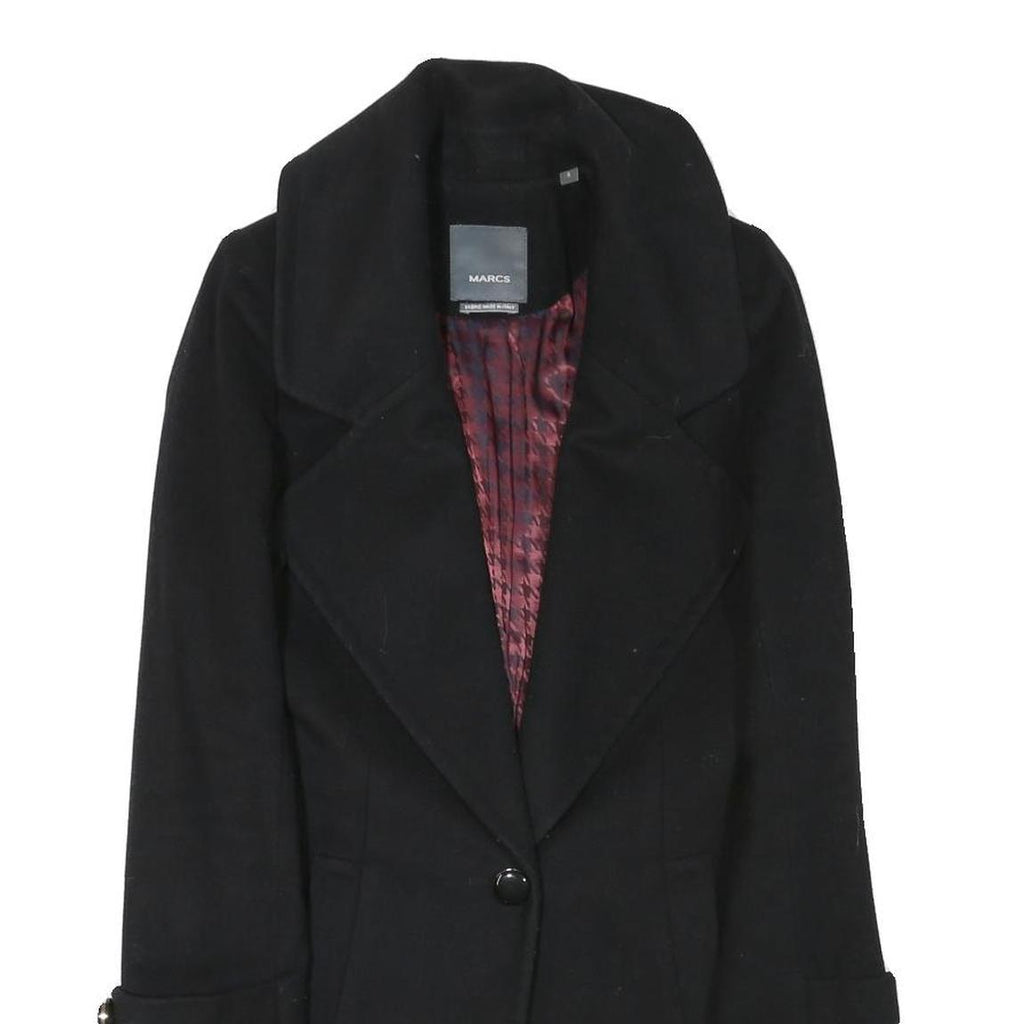 MARCS Womens Black Wool Blend Classic Jacket XS Button Closure Tailored Warm