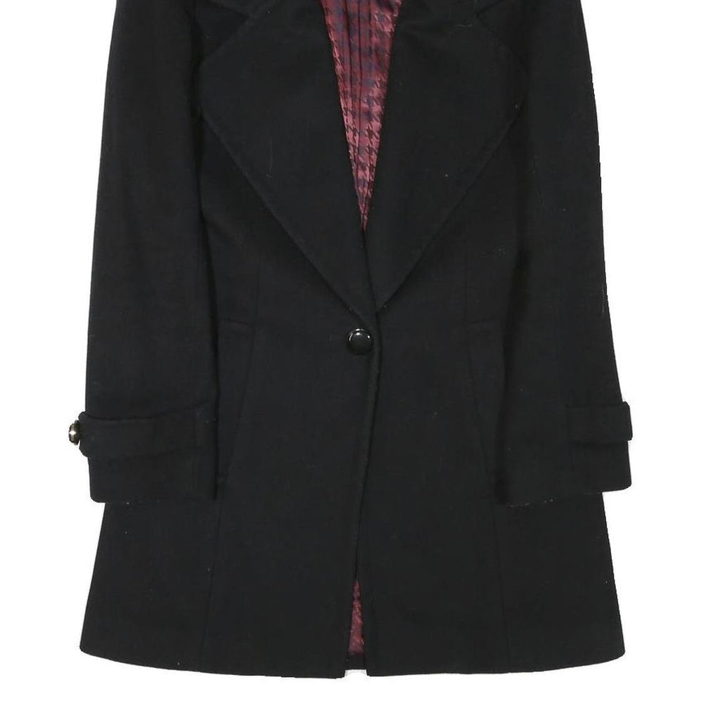 MARCS Womens Black Wool Blend Classic Jacket XS Button Closure Tailored Warm