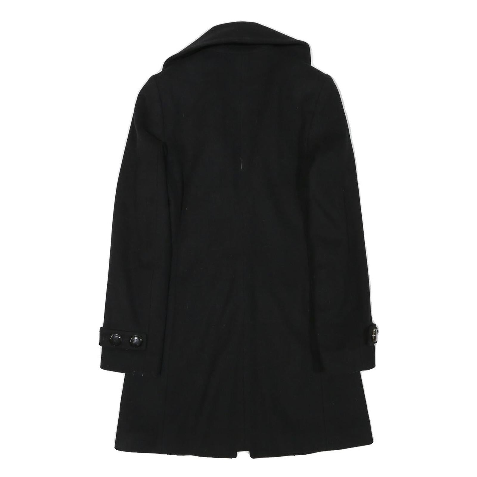 MARCS Womens Black Wool Blend Classic Jacket XS Button Closure Tailored Warm