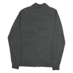 CALVIN KLEIN Mens Black & Grey Patterned Cotton Jumper Full Zip L Quilted Casual