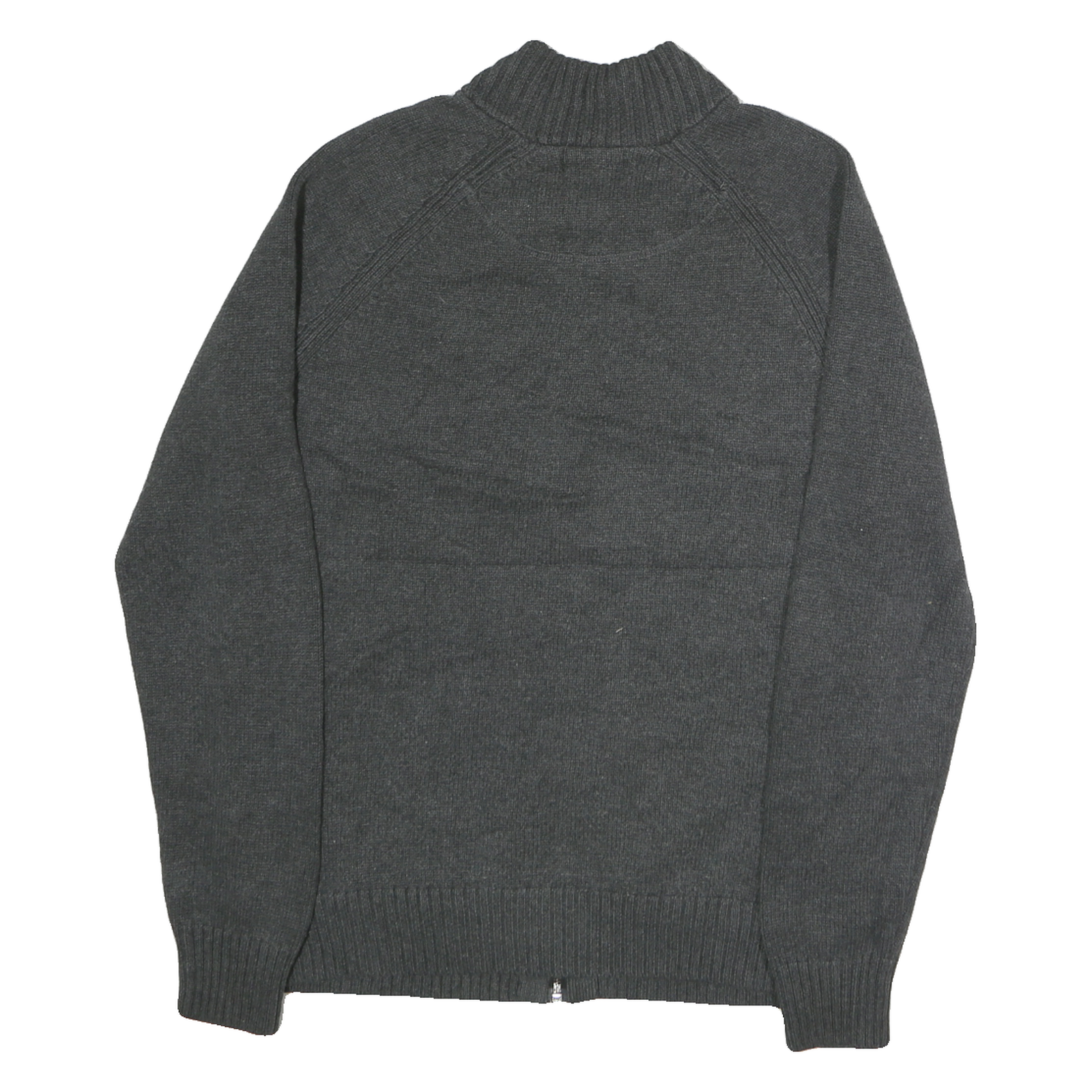 CALVIN KLEIN Mens Black & Grey Patterned Cotton Jumper Full Zip L Quilted Casual