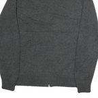 CALVIN KLEIN Mens Black & Grey Patterned Cotton Jumper Full Zip L Quilted Casual