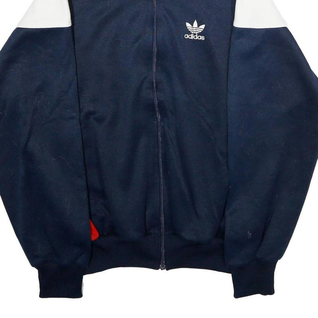 ADIDAS Mens Navy Blue White Track Jacket M Polyester Zip Sportswear Retro Style