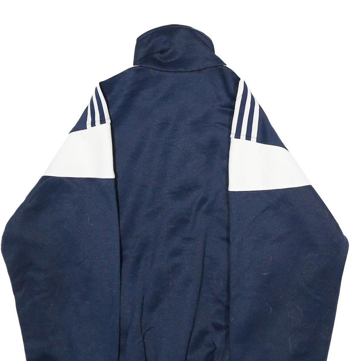 ADIDAS Mens Navy Blue White Track Jacket M Polyester Zip Sportswear Retro Style