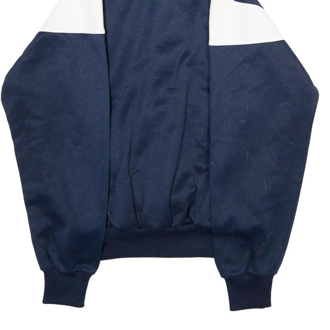 ADIDAS Mens Navy Blue White Track Jacket M Polyester Zip Sportswear Retro Style