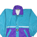 K WAY Mens Blue & Purple Zip Jacket S Polyester Blend Colourblock Windbreaker