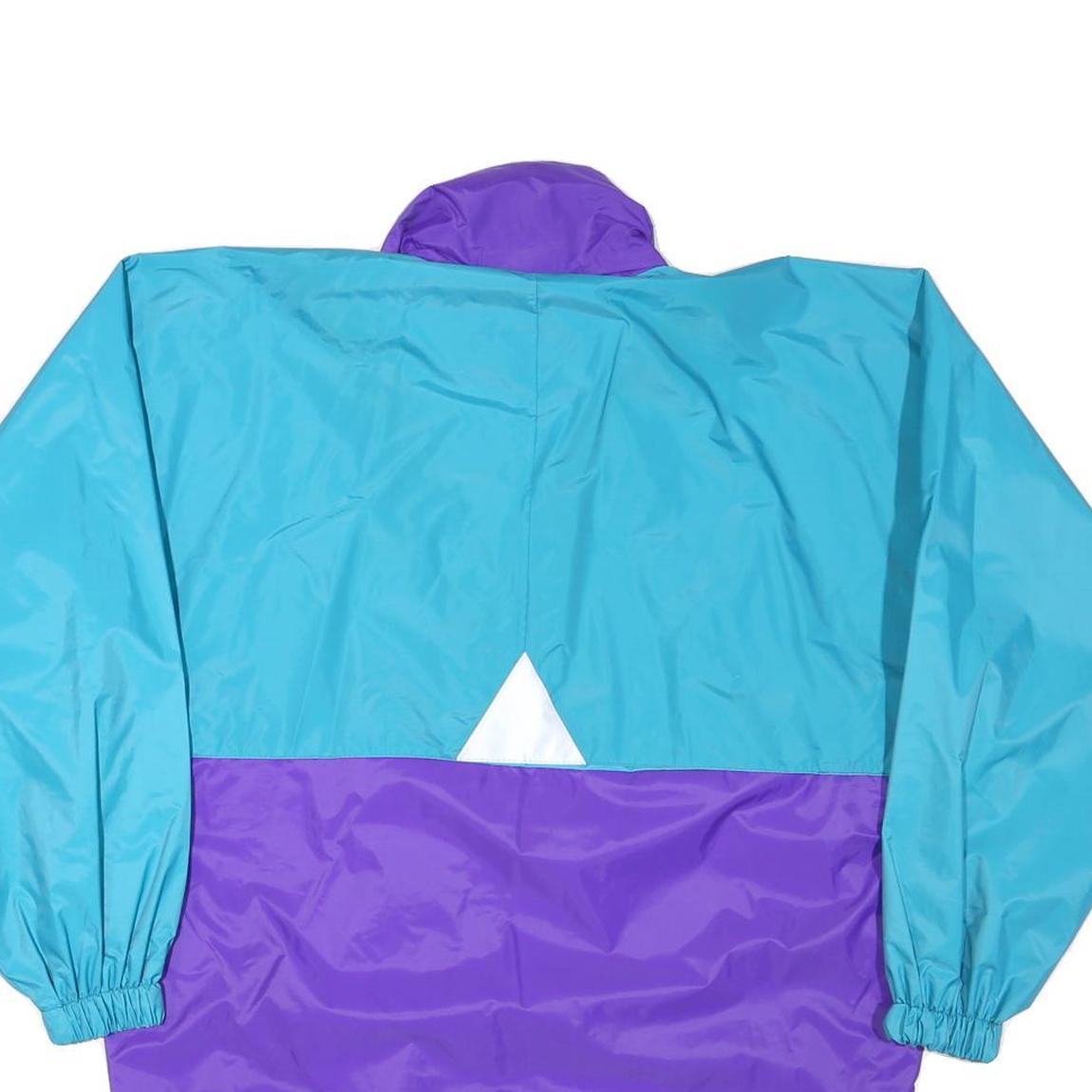 K WAY Mens Blue & Purple Zip Jacket S Polyester Blend Colourblock Windbreaker