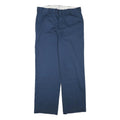 DICKIES Mens Cotton Blend Navy Blue Regular Fit Straight Leg Trousers W34 L29