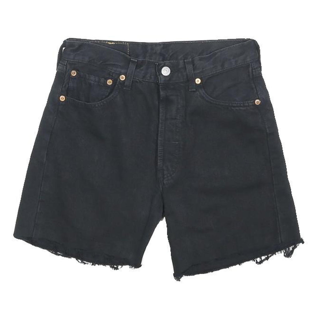 LEVI'S Womens Black Denim Cut-Off Shorts S W26 Classic Fit Casual