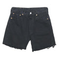 LEVI'S Womens Black Denim Cut-Off Shorts S W26 Classic Fit Casual