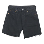 LEVI'S Womens Black Denim Cut-Off Shorts S W26 Classic Fit Casual
