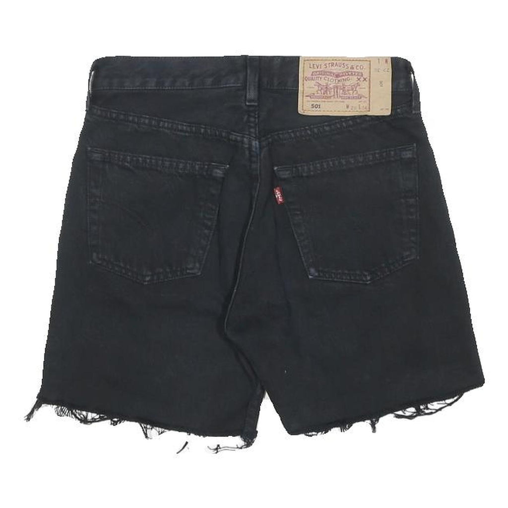 LEVI'S Womens Black Denim Cut-Off Shorts S W26 Classic Fit Casual