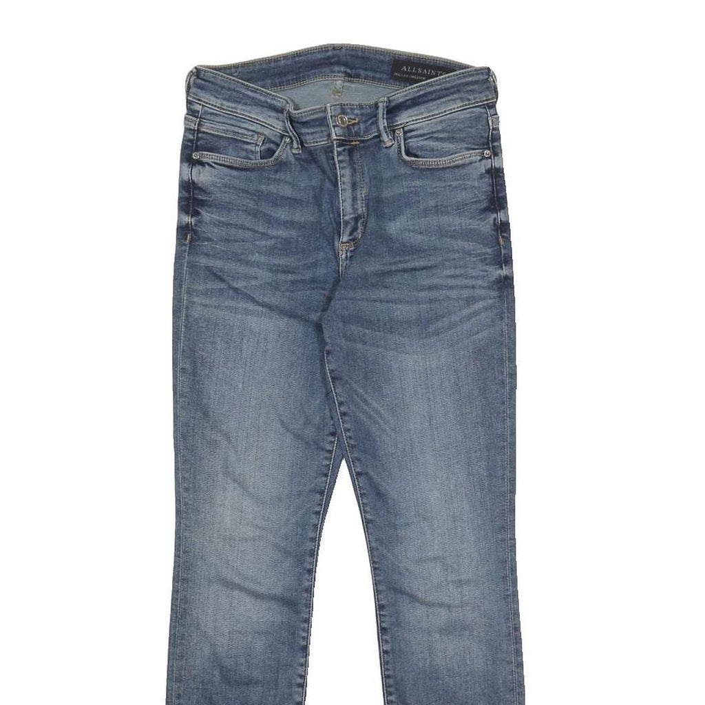 ALL SAINTS Womens Slim Blue Skinny Denim Medium W26 L28 Zip Cotton Blend Jeans